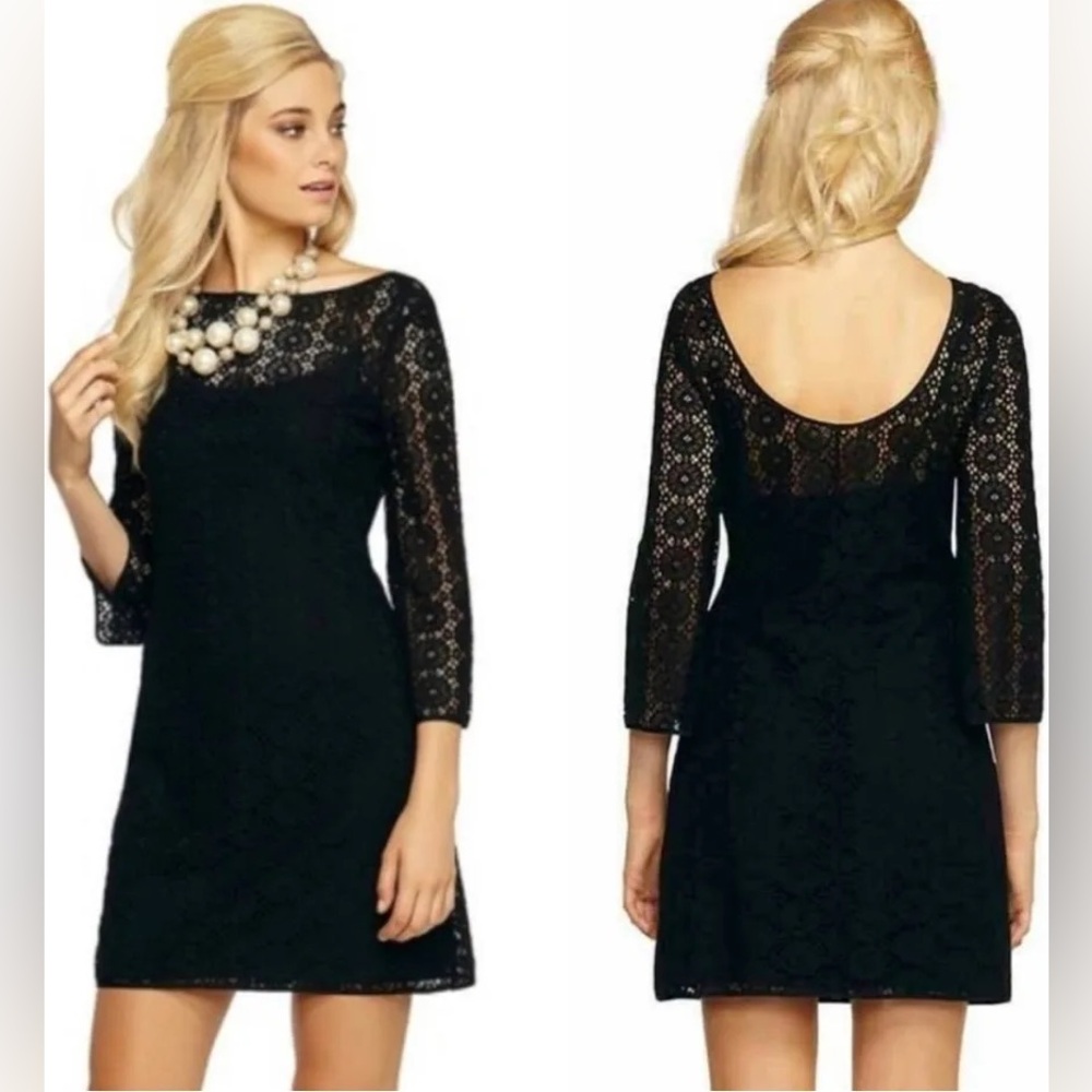 Lilly Pulitzer Black Lace Shift Dress